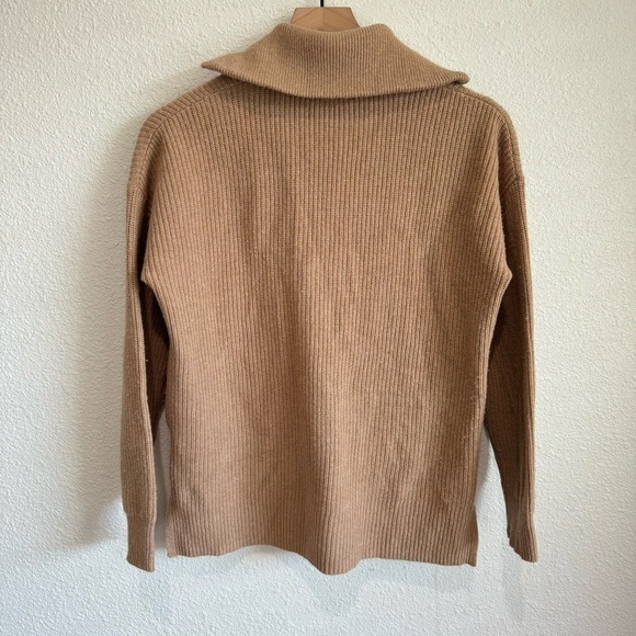 Madewell Glenbrook Half-Zip Pullover Wool Sweater in Camel Tan XS Casual Minimal - Picture 8 of 8